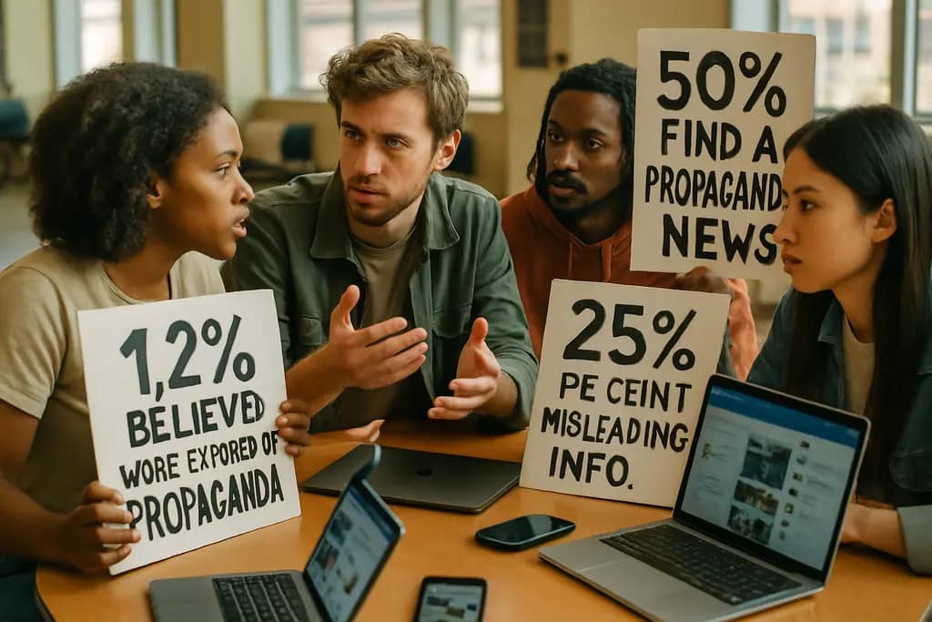 Social media advocacy team reviewing posts on laptops during a campaign planning session