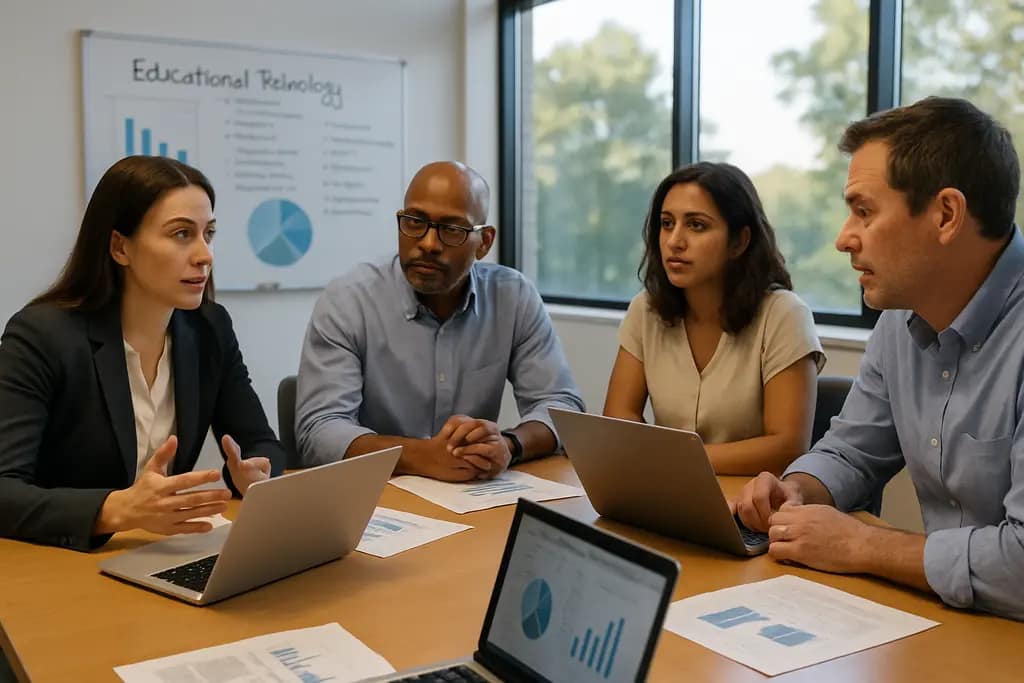 School leaders reviewing edtech evidence guidance for classroom technology decisions