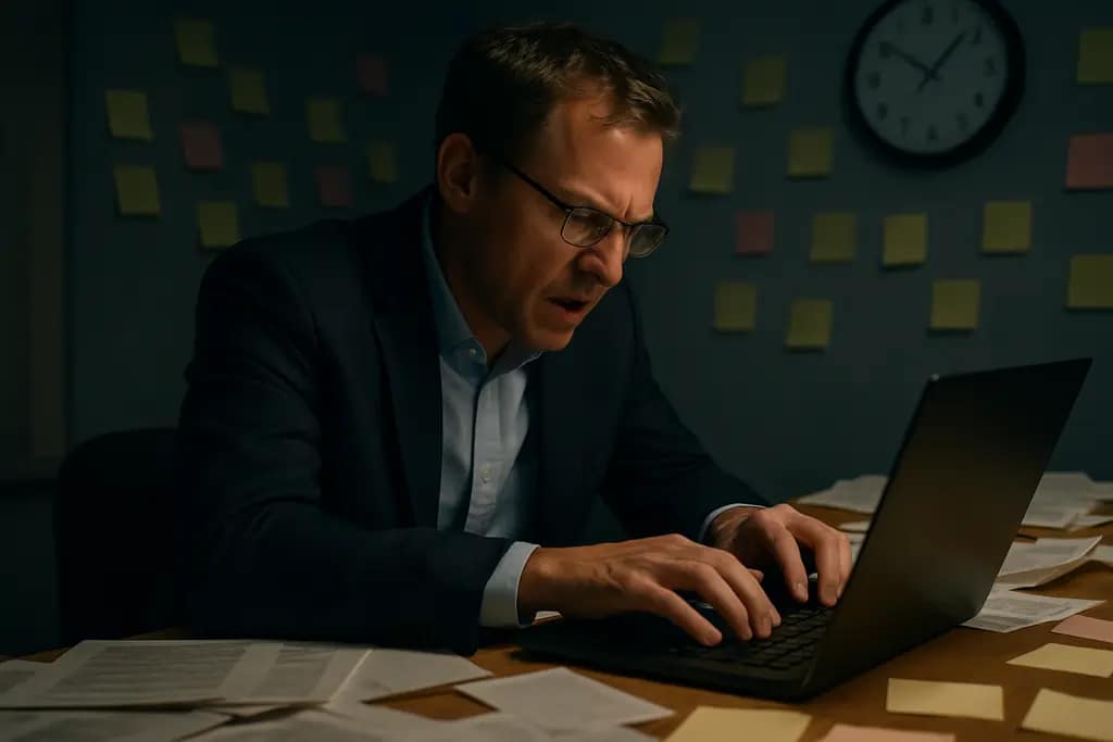 Broadcast studio with political ad rates documents on a desk