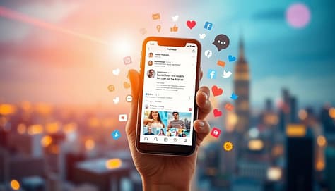 A vibrant digital landscape with a central smartphone screen displaying a viral social media post. Warm, dynamic lighting casts an energetic glow, highlighting the screen's vivid colors and crisp details. In the foreground, a hand gestures excitedly, emphasizing the post's engagement. The middle ground features a collage of social media icons, likes, shares, and comments, conveying the rapid spread of the content. The background depicts a blurred cityscape, suggesting the global reach of this digital advocacy. The overall atmosphere is one of excitement, momentum, and the power of shareable, impactful content.