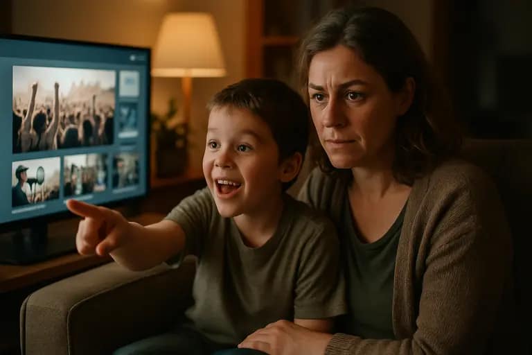 Parent and teenager reviewing phone privacy settings together at a desk